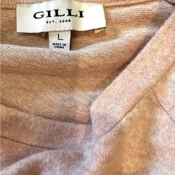 NWOT PINK GILLI LIGHTWEIGHT BRUSHED FABRIC LONG SLEEVE CREW NECK TOP SIZE L - Picture 11 of 11